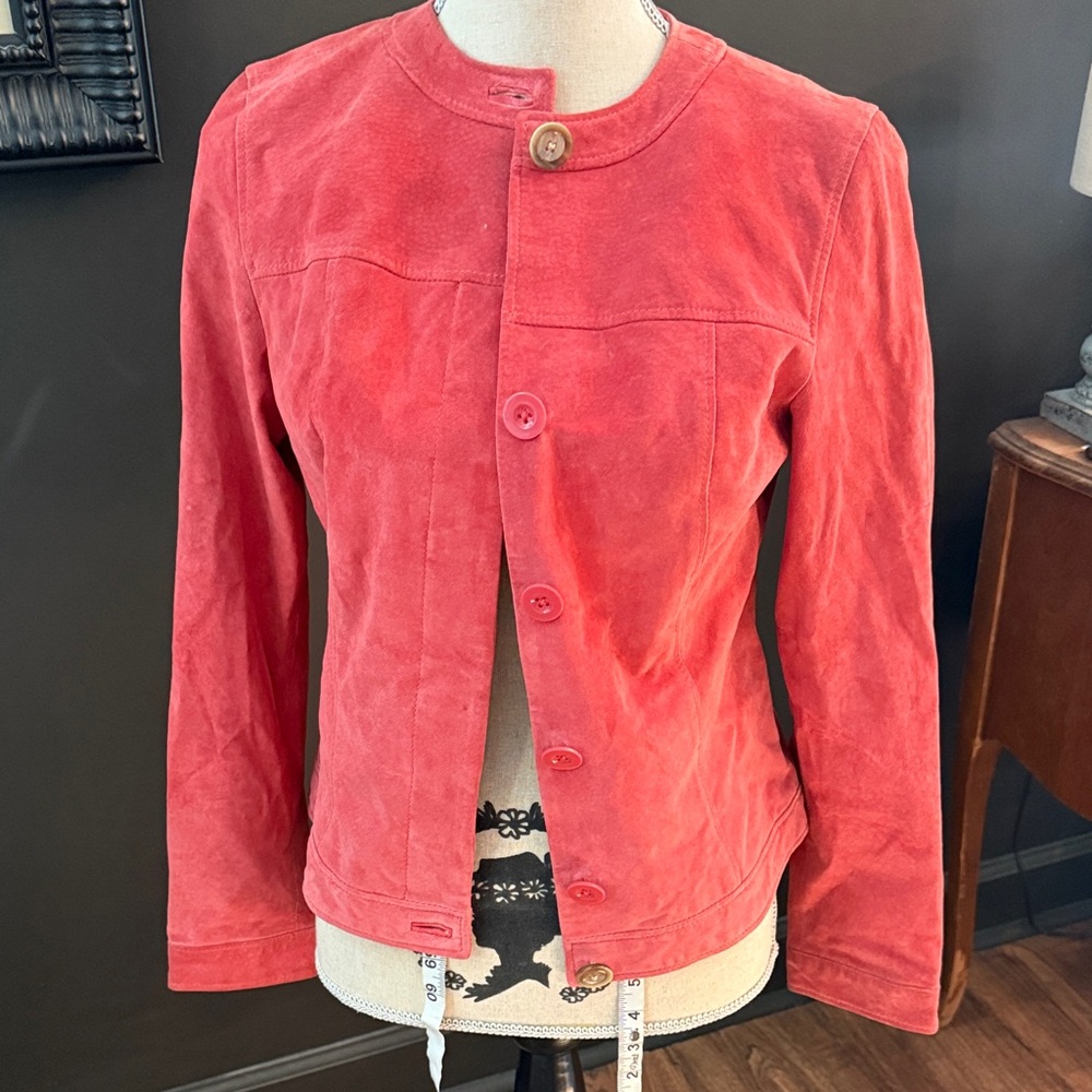 Marshall Field’s Red Pink Suede Women's Blazer Jacket